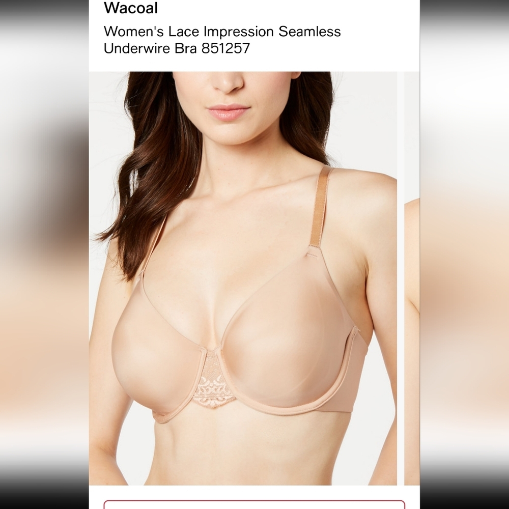 Wacoal Lace Impression Seamless Underwire Bra 851257‎ Size 32DDD NEW